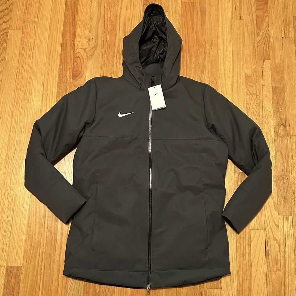 Nike Stock Men’s Size M Anthracite Dark Grey 550 Down Hooded Parka Jacket